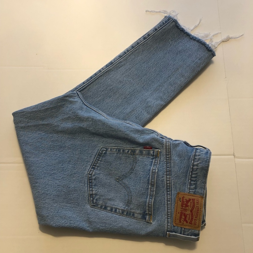 Levi’s 501S Skinny High Rise Button Fly Raw Hem Jeans Size 32 - Picture 4 of 8